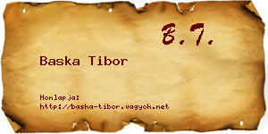 Baska Tibor névjegykártya